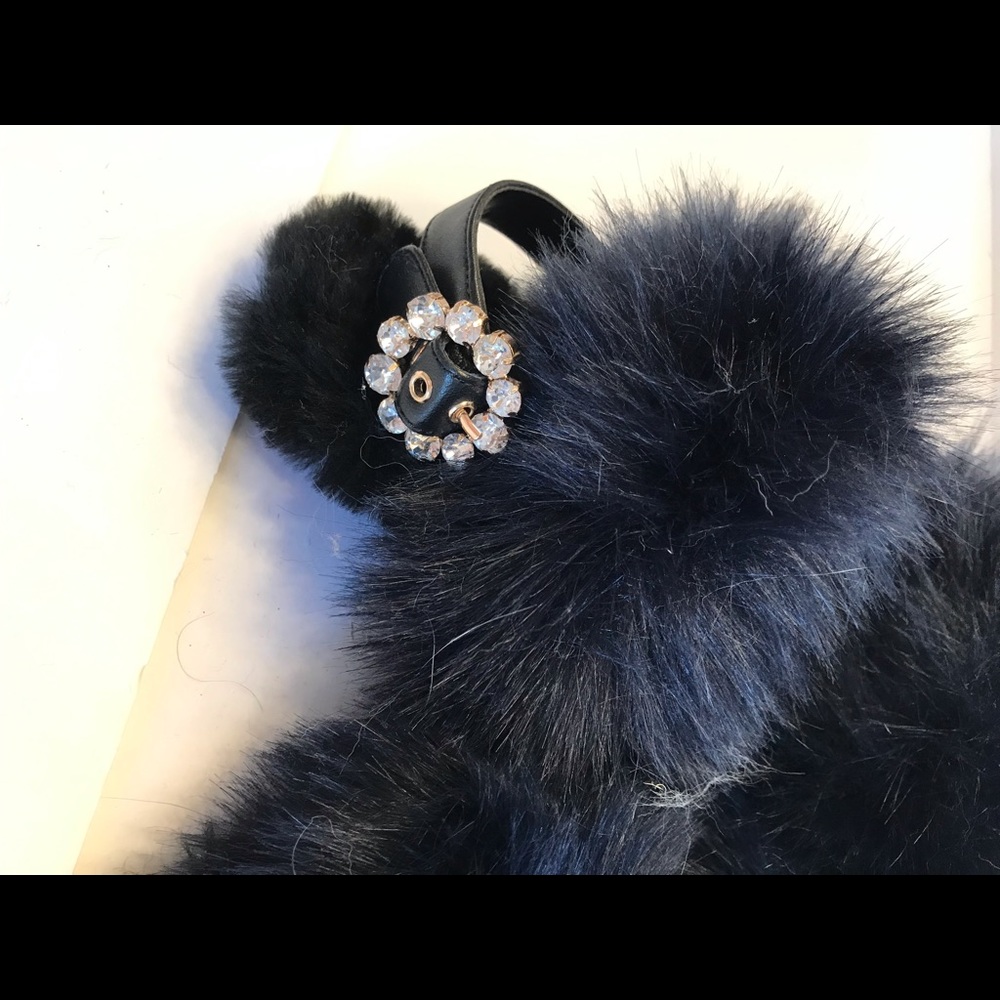 Kurt Geiger Kuddly Faux Fur Sandals - Picture 3 of 4